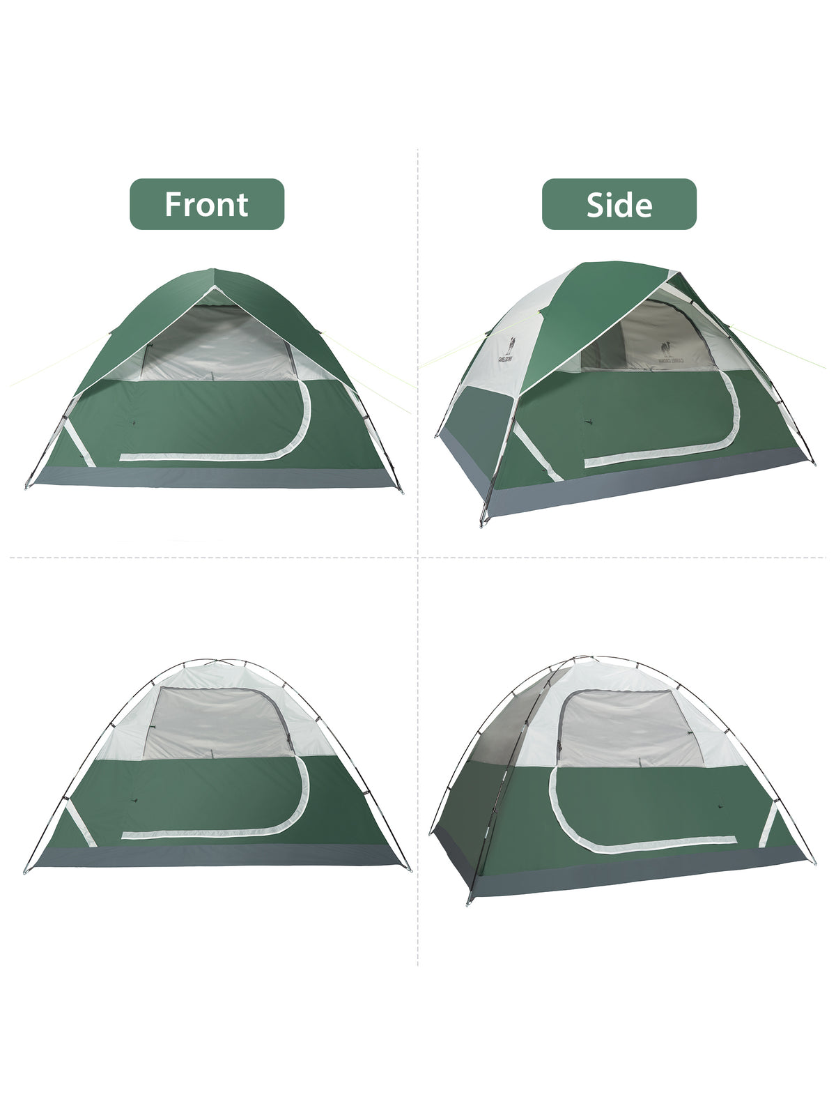 CAMEL CROWN 6-person dome camping tent, army green, view 19