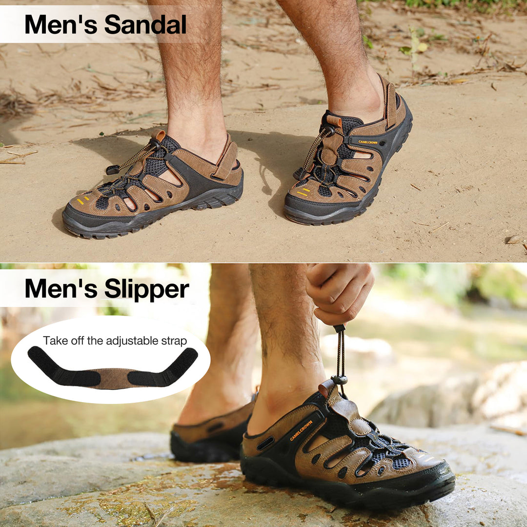 CAMELSPORTS Men's Hiking Sandals Outdoor Sport Closed Toe Walking Sandal Waterproof Non-Slip Summer Fisherman Beach Water Shoes
