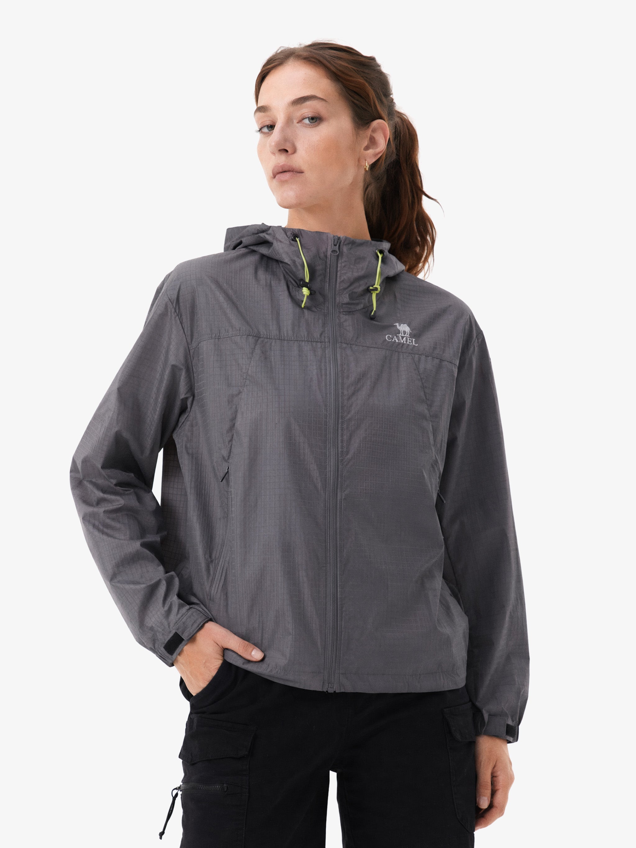 CAMEL Women's Lightweight Hooded Sun Jacket - A26BATR170-black4