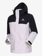 CAMEL Women's 3-in-1 Shell Jacket with Down Liner - A26CA6B050Y-bai+hei-2