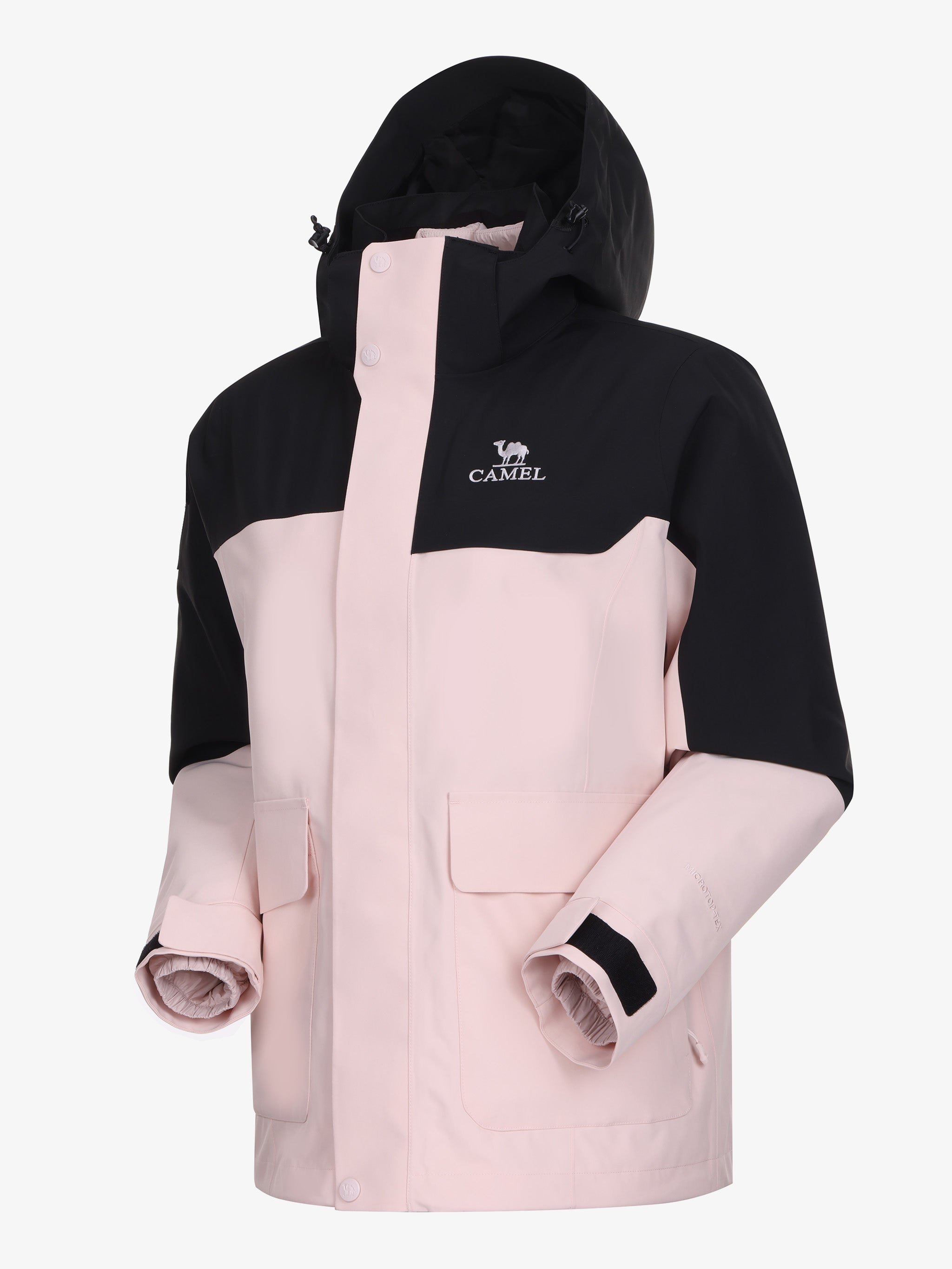 CAMEL Women's 3-in-1 Shell Jacket with Down Liner - A26CA6B050Y-fen+hei-2