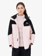 CAMEL Women's 3-in-1 Shell Jacket with Down Liner - A26CA6B050Y-fen+hei-5