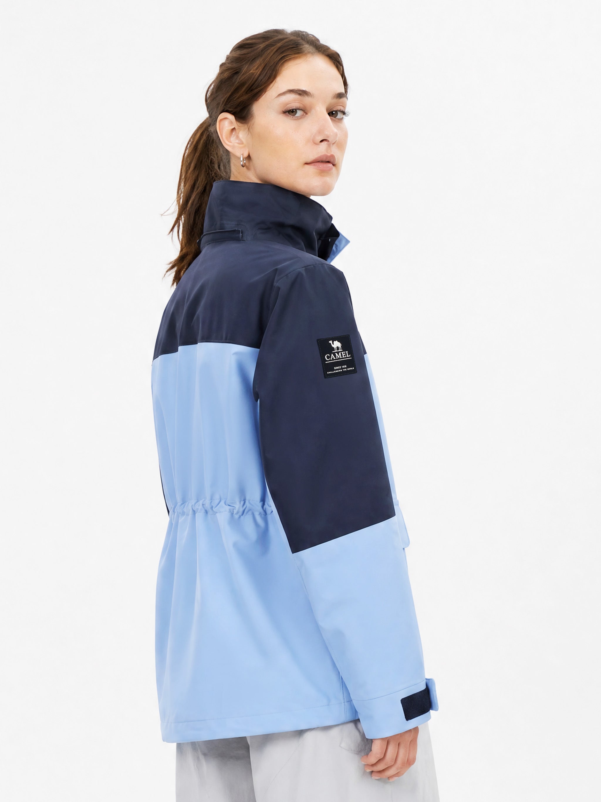 CAMEL Women's 3-in-1 Shell Jacket with Down Liner - A26CA6B050Y-lan+lan-9