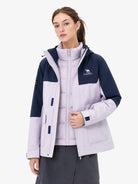 CAMEL Women's 3-in-1 Shell Jacket with Down Liner - A26CA6B050Y-zi+lan-6