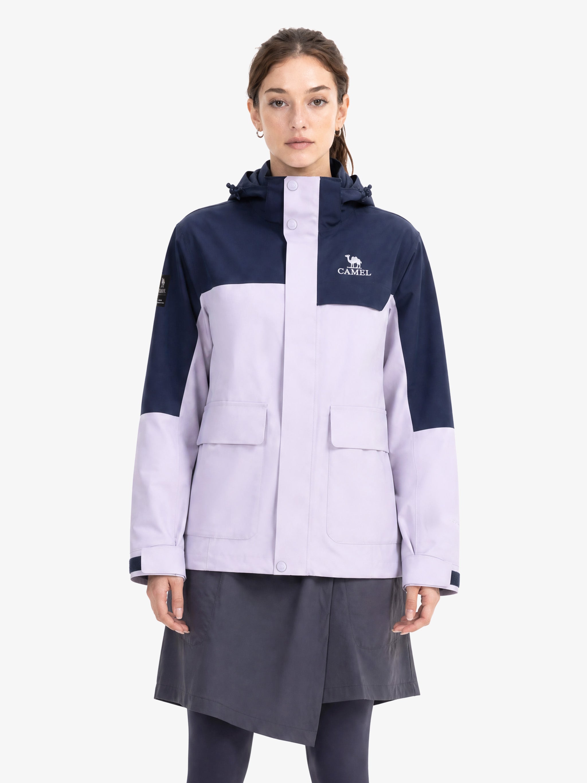 CAMEL Women's 3-in-1 Shell Jacket with Down Liner - A26CA6B050Y-zi+lan-7