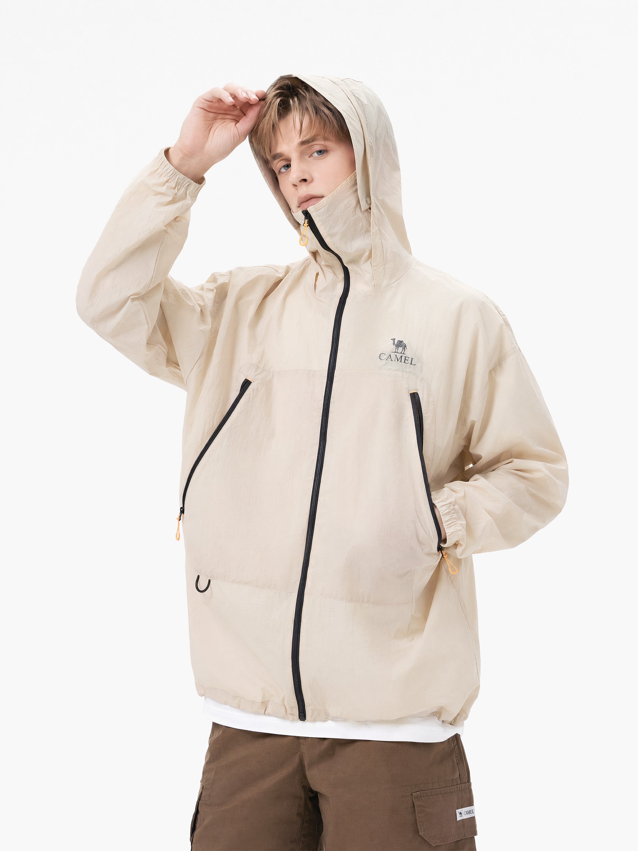 CAMEL Unisex Lightweight Hooded Sun Jacket – camel outdoor