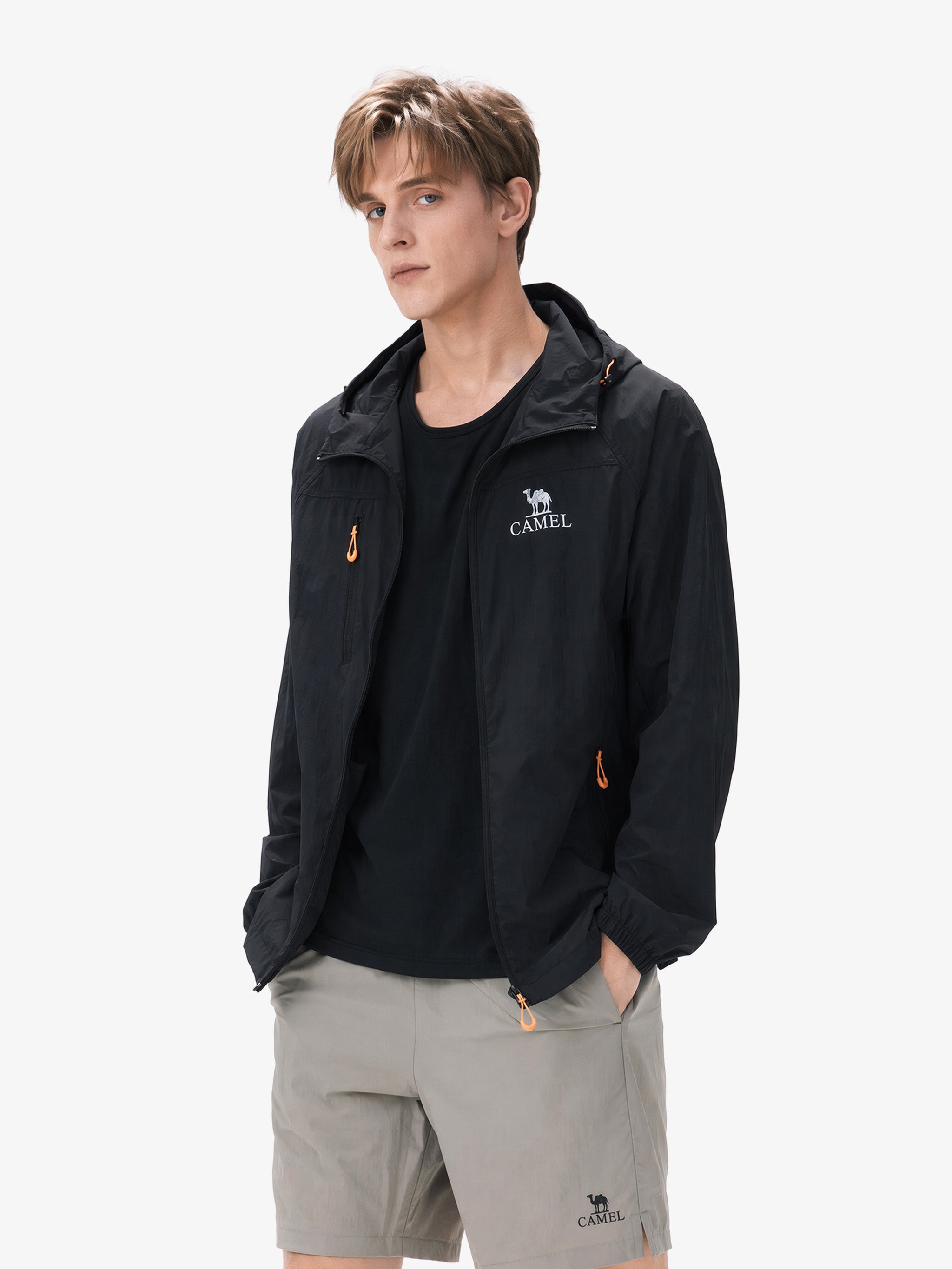 CAMEL Unisex Lightweight Hooded Outdoor Jacket - A35BA49003-hei4