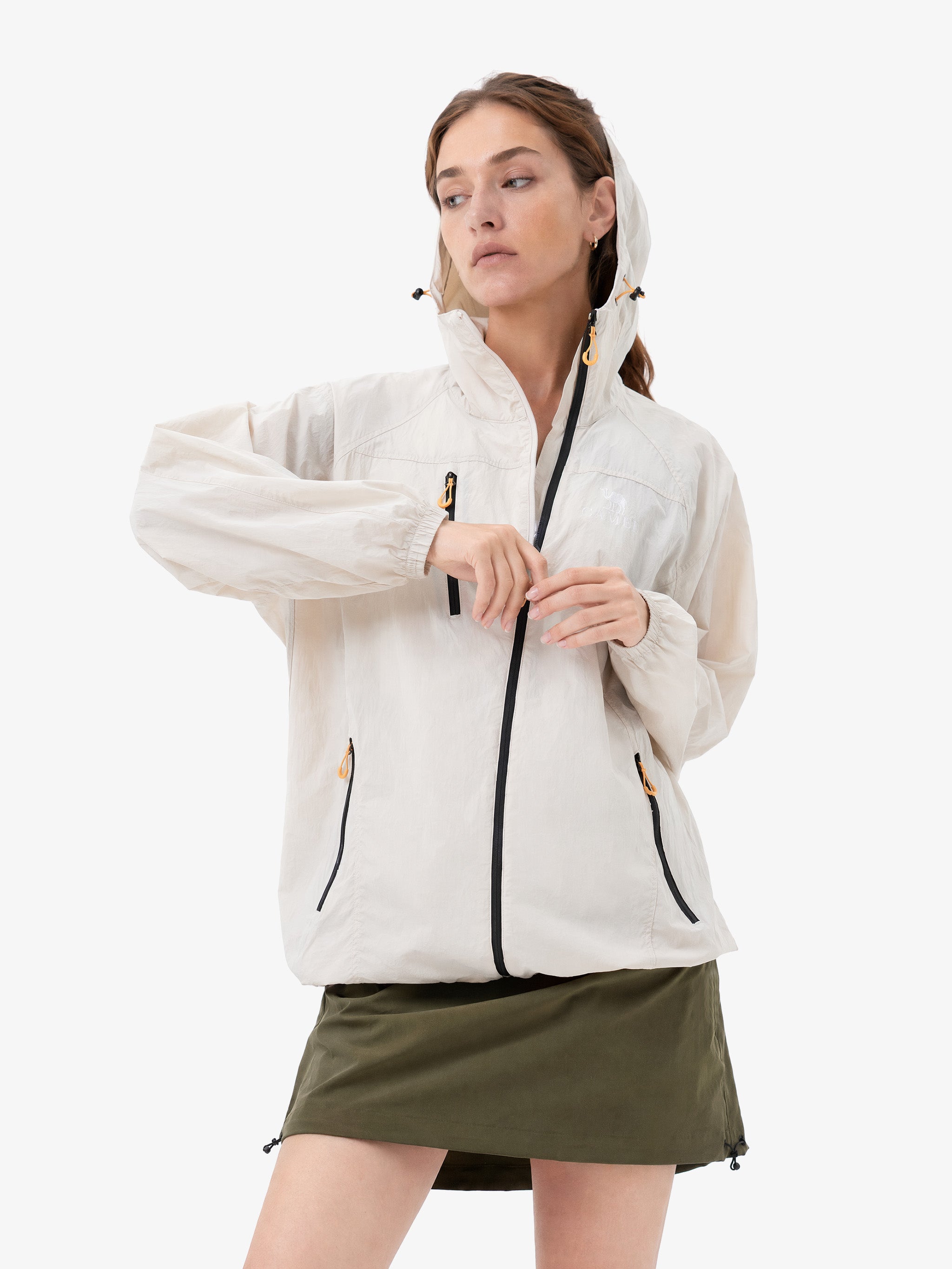 CAMEL Unisex Lightweight Hooded Outdoor Jacket - A35BA49003-hui4