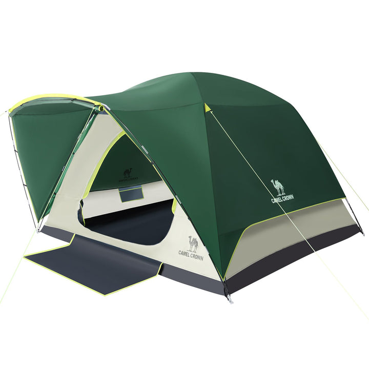 CAMEL CROWN Tents for Camping, 6 Person Waterproof Tent Skydome Camping Tent Easy Setup Backpacking Family Tents with Floor Mats and Attached Porch for Outdoor Hiking