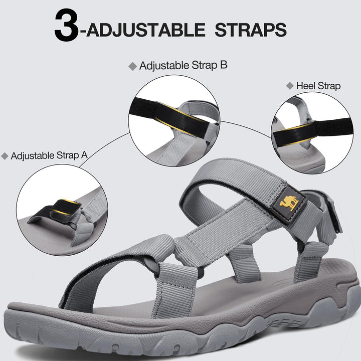 CAMELSPORTS Men's Hiking Sandals Open Toe Outdoor Beach Sandal Waterproof Sport Sandals Water Shoes for Athletic Walking