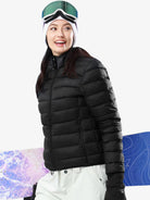 CAMEL Women's Packable Hooded Lightweight Down Jacket - Z0W1U7102 -black2