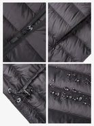 CAMEL Women's Packable Hooded Lightweight Down Jacket - Z0W1U7102 -black3