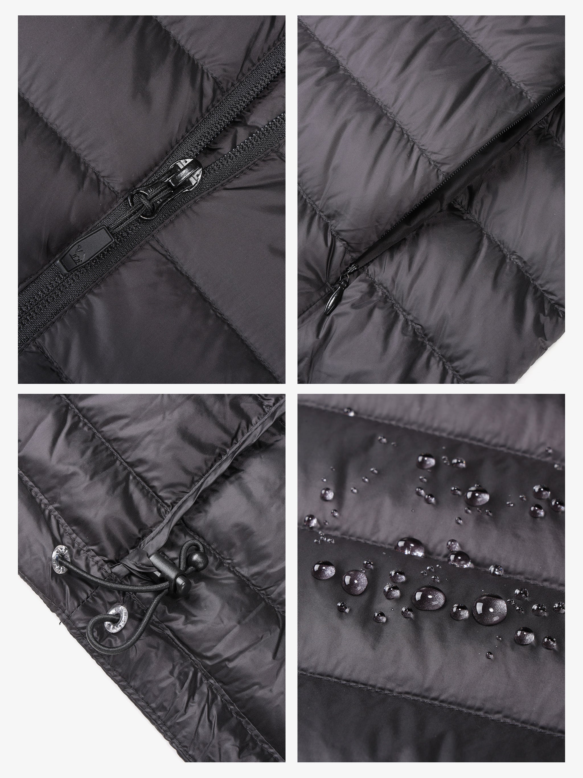 CAMEL Women's Packable Hooded Lightweight Down Jacket - Z0W1U7102 -black3