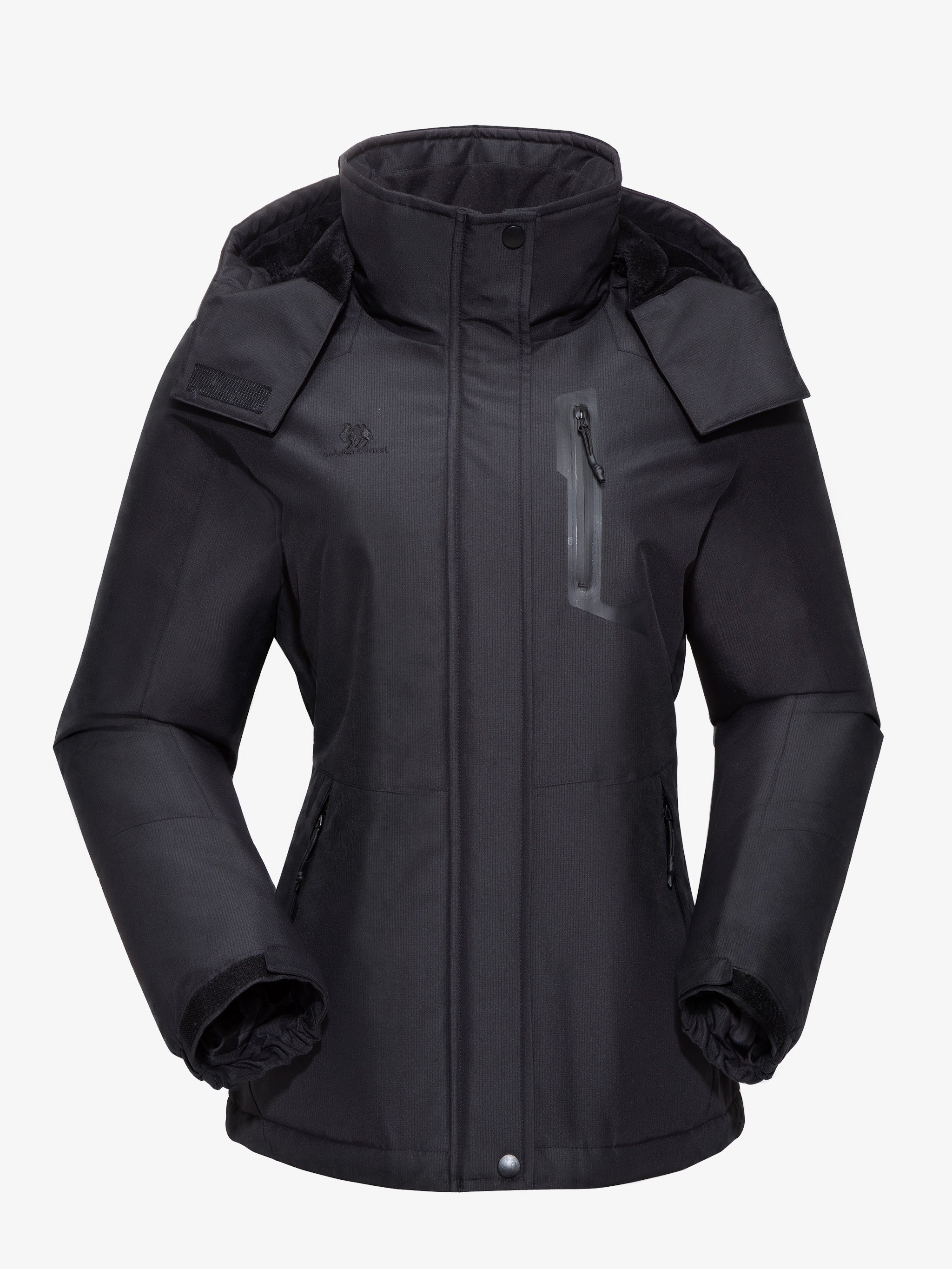 CAMEL Women's Padded Outdoor Jacket - ZA22264558-A-hei1
