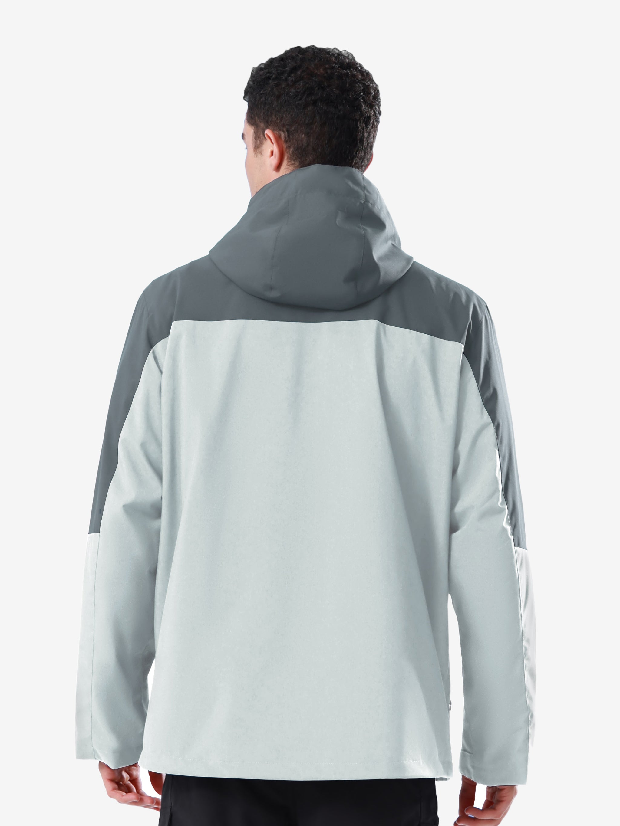 Back view of Camel Crown Men’s Arctic Sentinel Paneled 3-in-1 Jacket, waterproof, breathable, anti-static fleece, adaptable