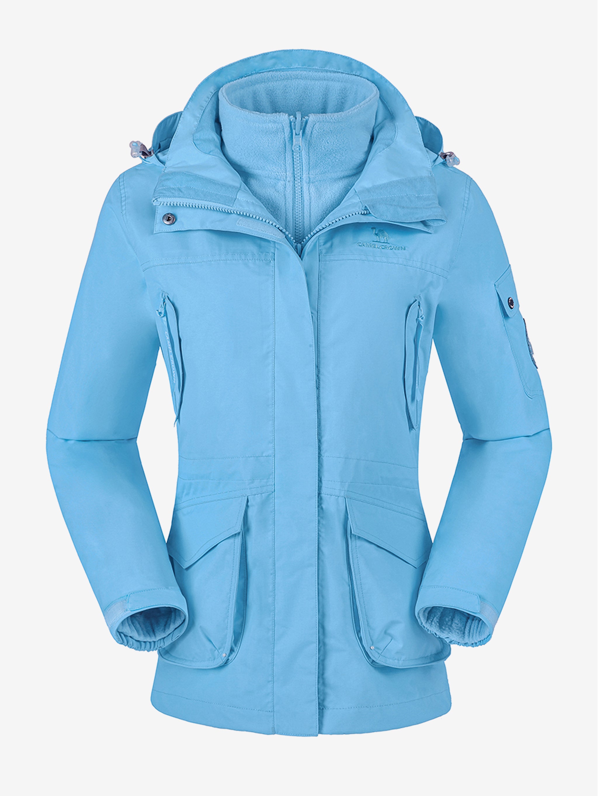 Camel Crown Women’s Arctic Sentinel Pro 3-in-1 Fleece Jacket in blue color, Waterproof, keep warm for women's hiking