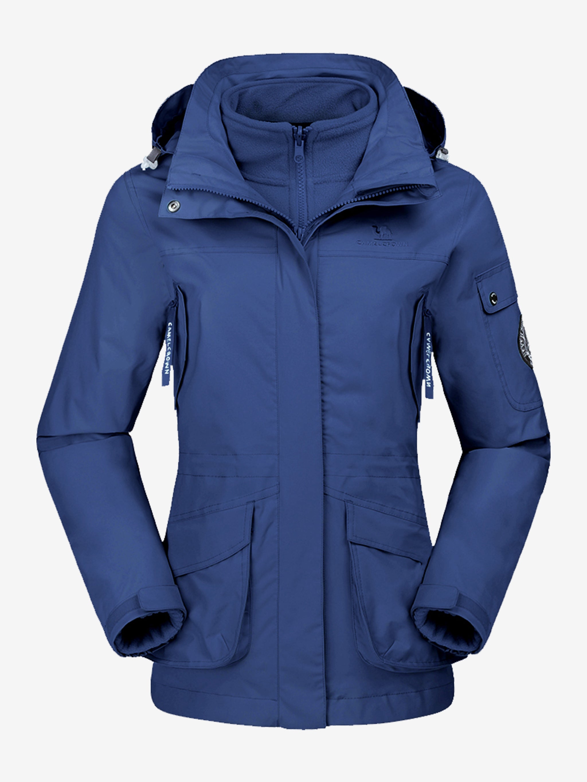 Camel Crown Women’s Arctic Sentinel Pro 3-in-1 Fleece Jacket in dark blue color, Waterproof, keep warm for women's hiking