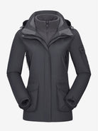 Camel Crown Women’s Arctic Sentinel Pro 3-in-1 Fleece Jacket in drak gray color, Waterproof, keep warm for women's hiking