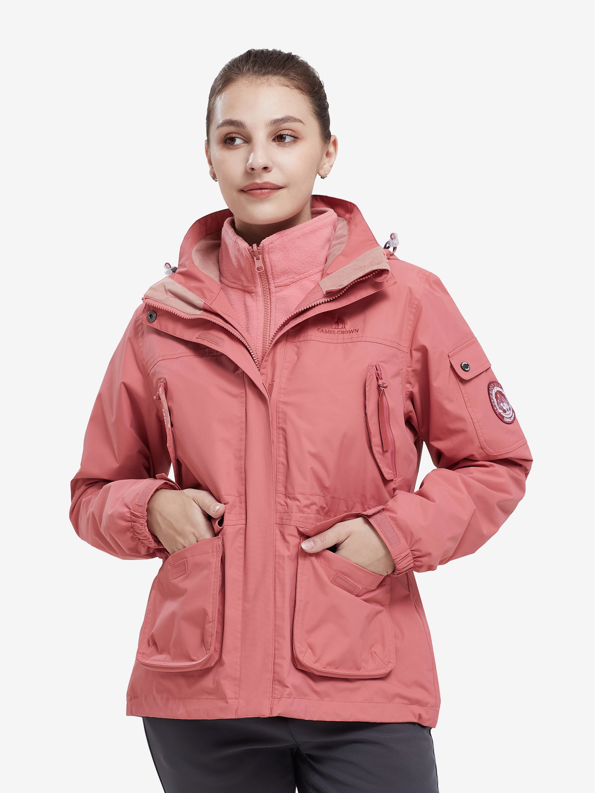 Front view of Camel Crown Women’s Arctic Sentinel Pro 3-in-1 Fleece Jacket, Waterproof, keep warm for women in winter