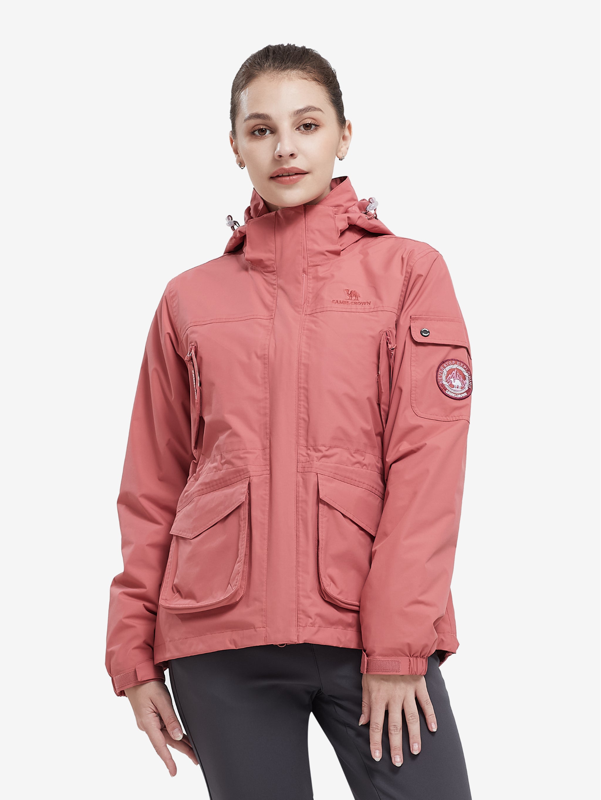Front view of Camel Crown Women’s Arctic Sentinel Pro 3-in-1 Fleece Jacket, Waterproof, keep warm for women's hiking