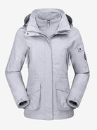 Camel Crown Women’s Arctic Sentinel Pro 3-in-1 Fleece Jacket in light gray color, Waterproof, keep warm for women's hiking