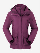 Camel Crown Women’s Arctic Sentinel Pro 3-in-1 Fleece Jacket in purple color, Waterproof, keep warm for women's hiking
