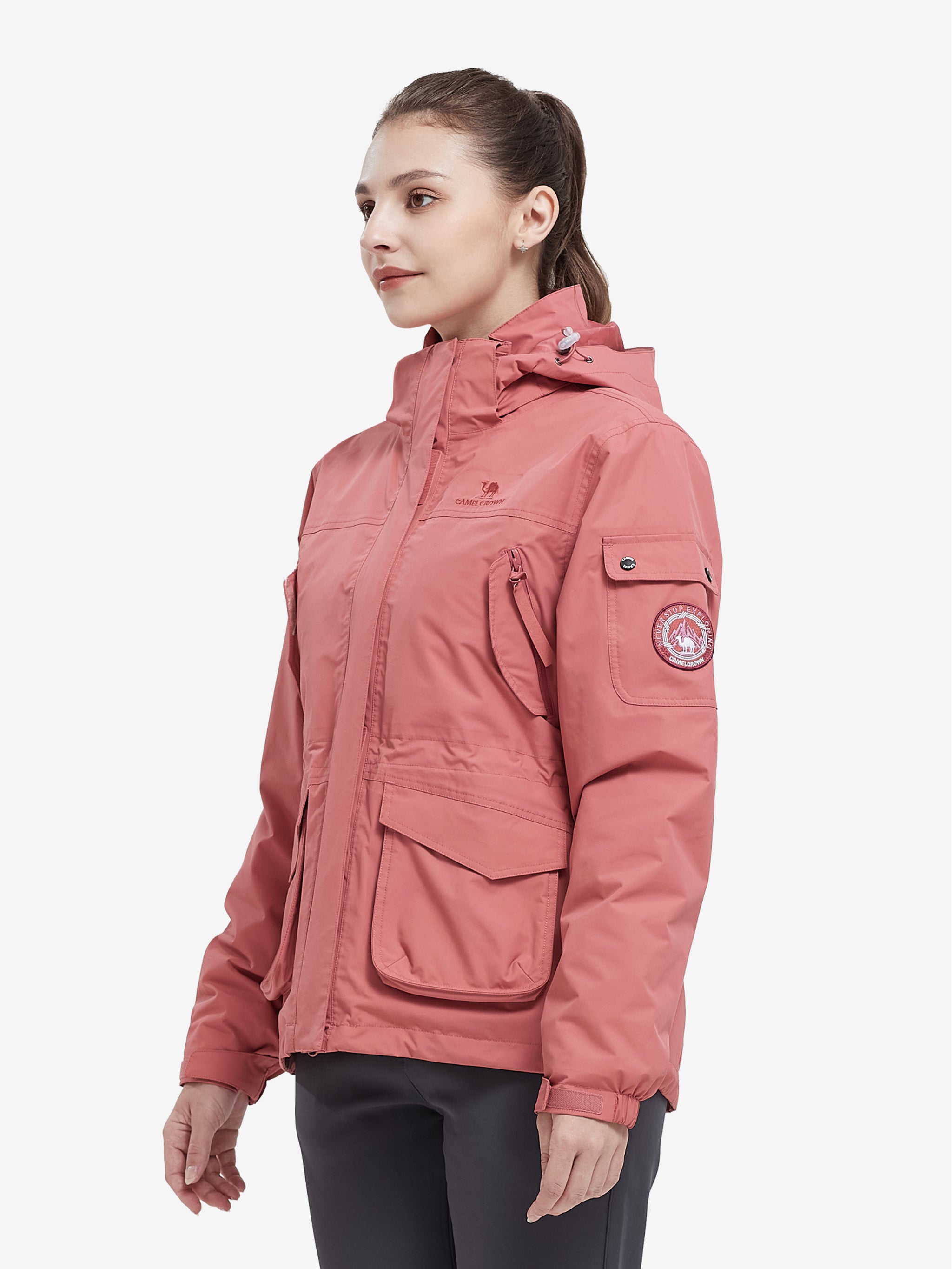 Side view of Camel Crown Women’s Arctic Sentinel Pro 3-in-1 Fleece Jacket, Waterproof, keep warm for women's hiking