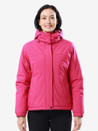Front view of Camel Crown Women’s Urban Edge Fleece Jacket Detachable Hood, warm fleece lining, windproof coverage.