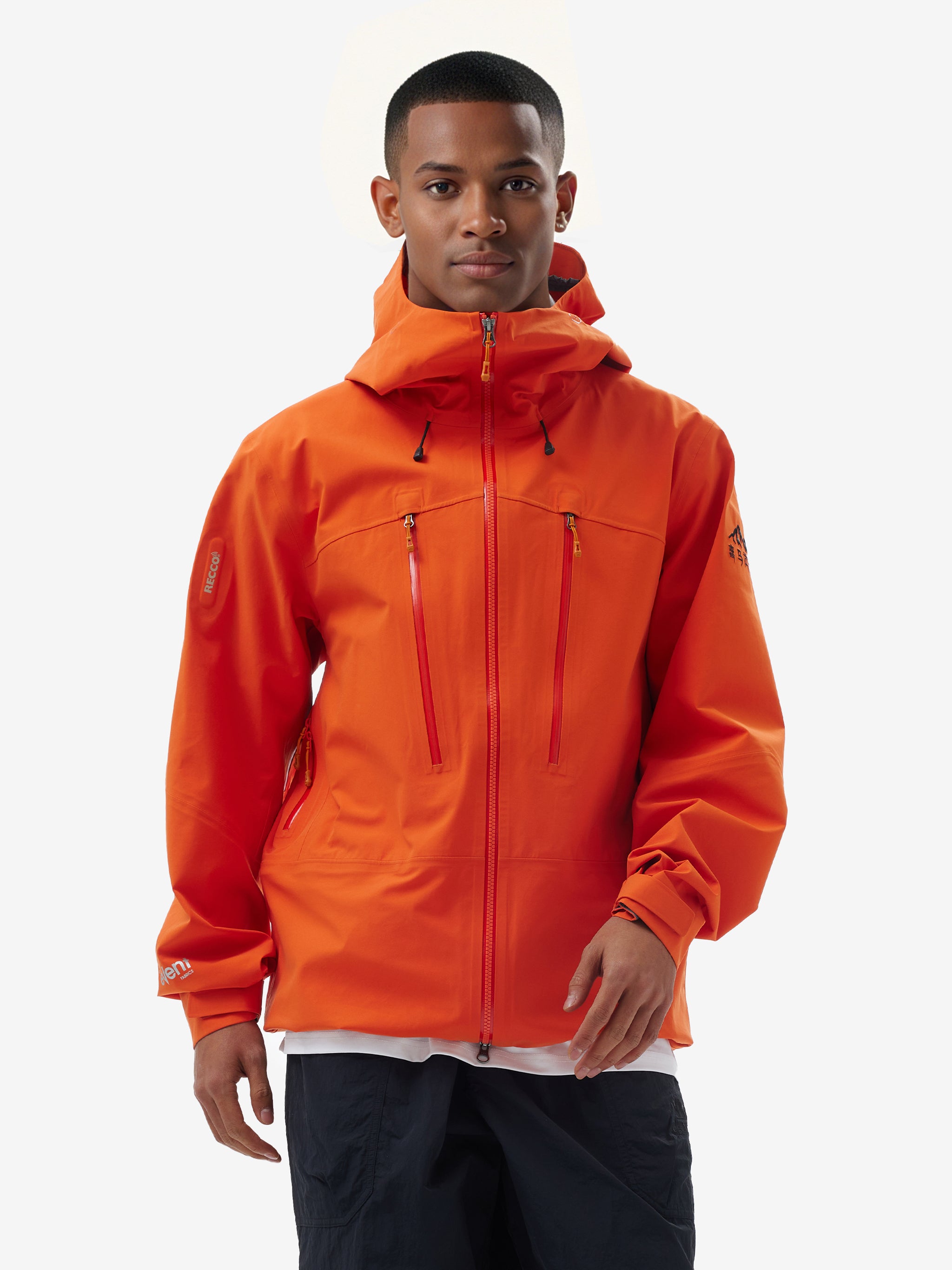 Front view of Camel Interstellar Traverse eVent® Outdoor Jacket, waterproof breathable alpine hardshell with RECCO reflector