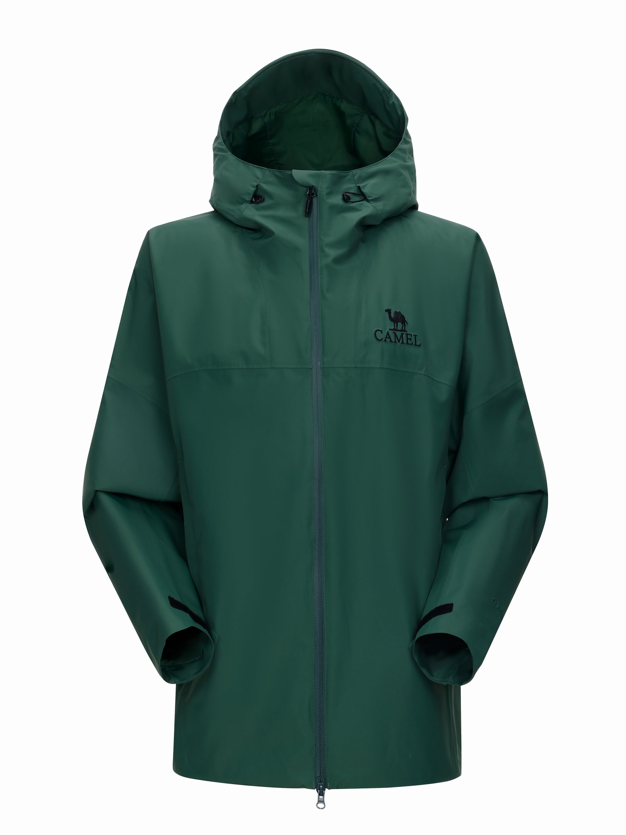 Camel Interstellar Traverse Lightweight Shell Rain Jacket in green color, with breathable 3D ergonomic cut and rainproof