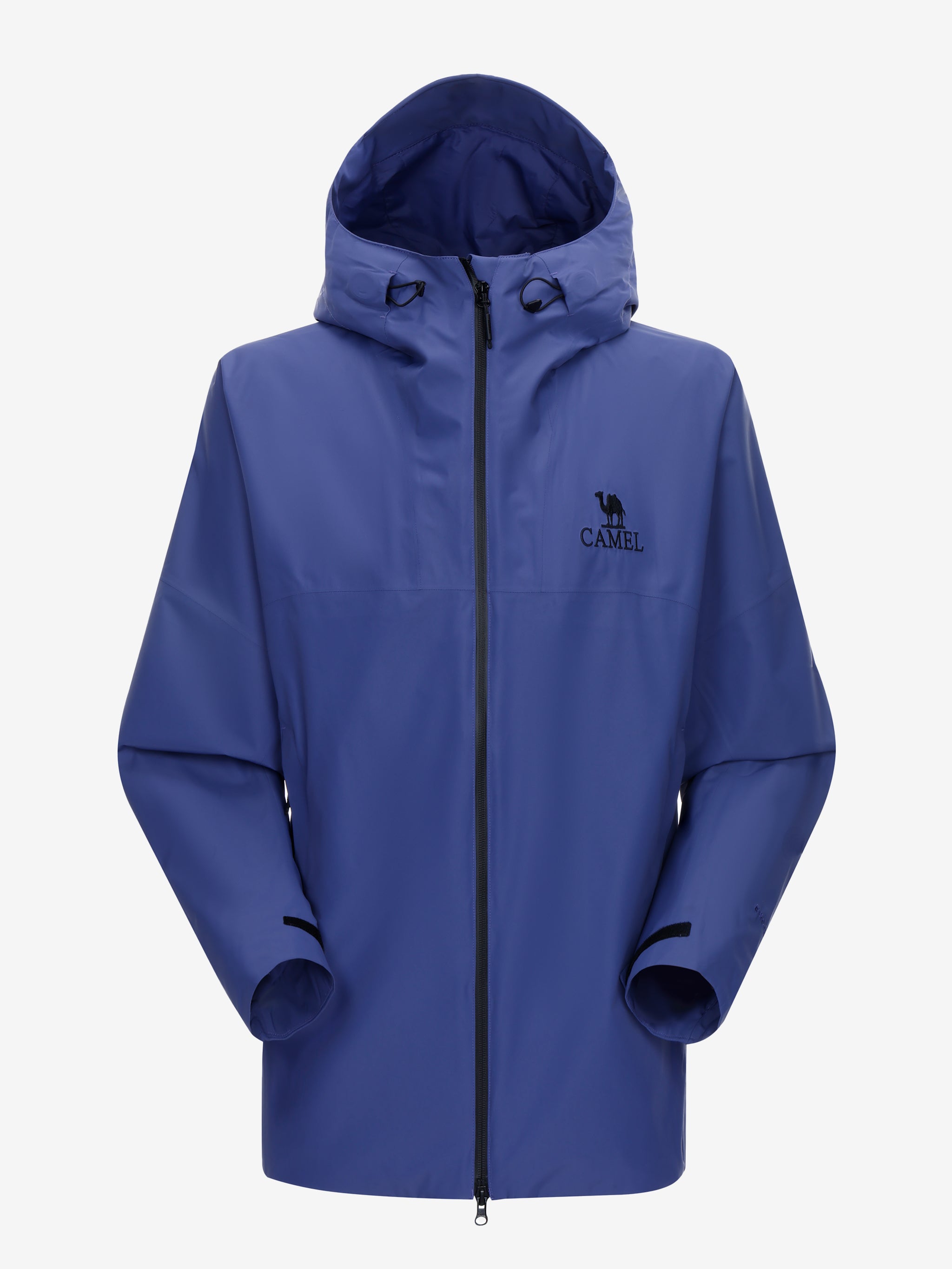 Camel Interstellar Traverse Lightweight Shell Rain Jacket in navy color, with breathable 3D ergonomic cut and rainproof