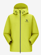 Camel Interstellar Traverse Lightweight Shell Rain Jacket in yellow color, with breathable 3D ergonomic cut and rainproof