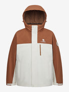 Camel Men’s Arctic Sentinel 3-in-1 Jacket Chest Pocket in color white & brown, waterproof, breathable, thermal performance.