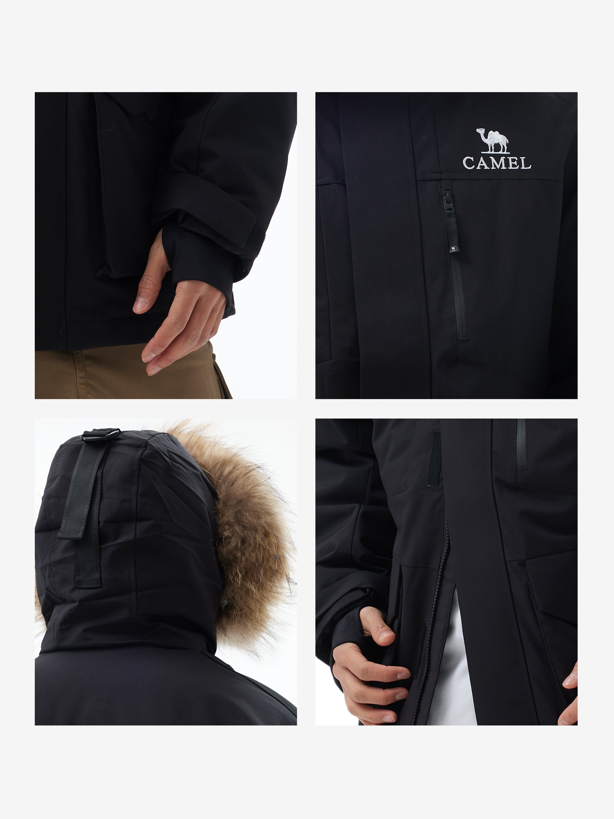 Detils of Camel Men’s ENFO-DWNTEK Down Jacket 85% goose down 650FP winter coat with DWR down protection for outdoor