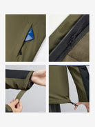 Details of Camel Men’s Arctic Sentinel Paneled 3-in-1 Jacket delivering waterproof, breathable, thermal performance.