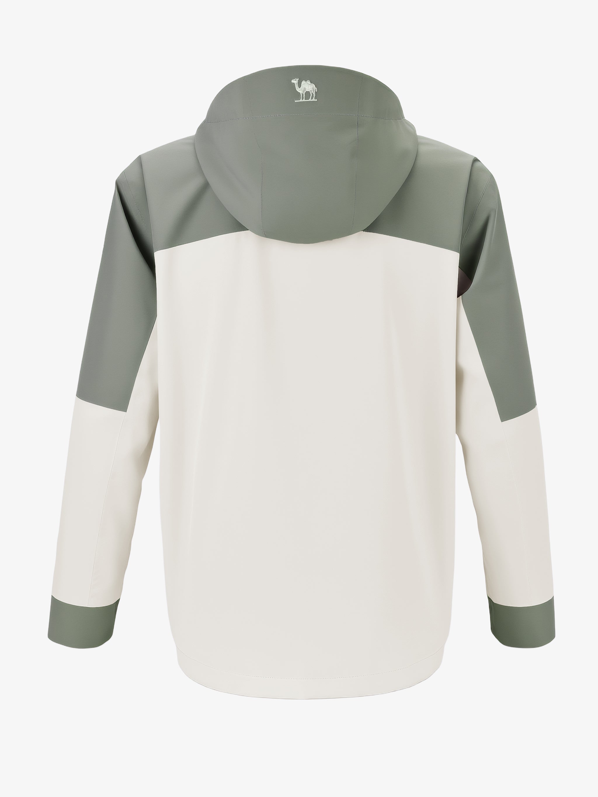 Back view of Camel Men’s Interstellar Traverse TOPEAK-TEX® Shell Jacket designed for trail and urban use with adjustable fit