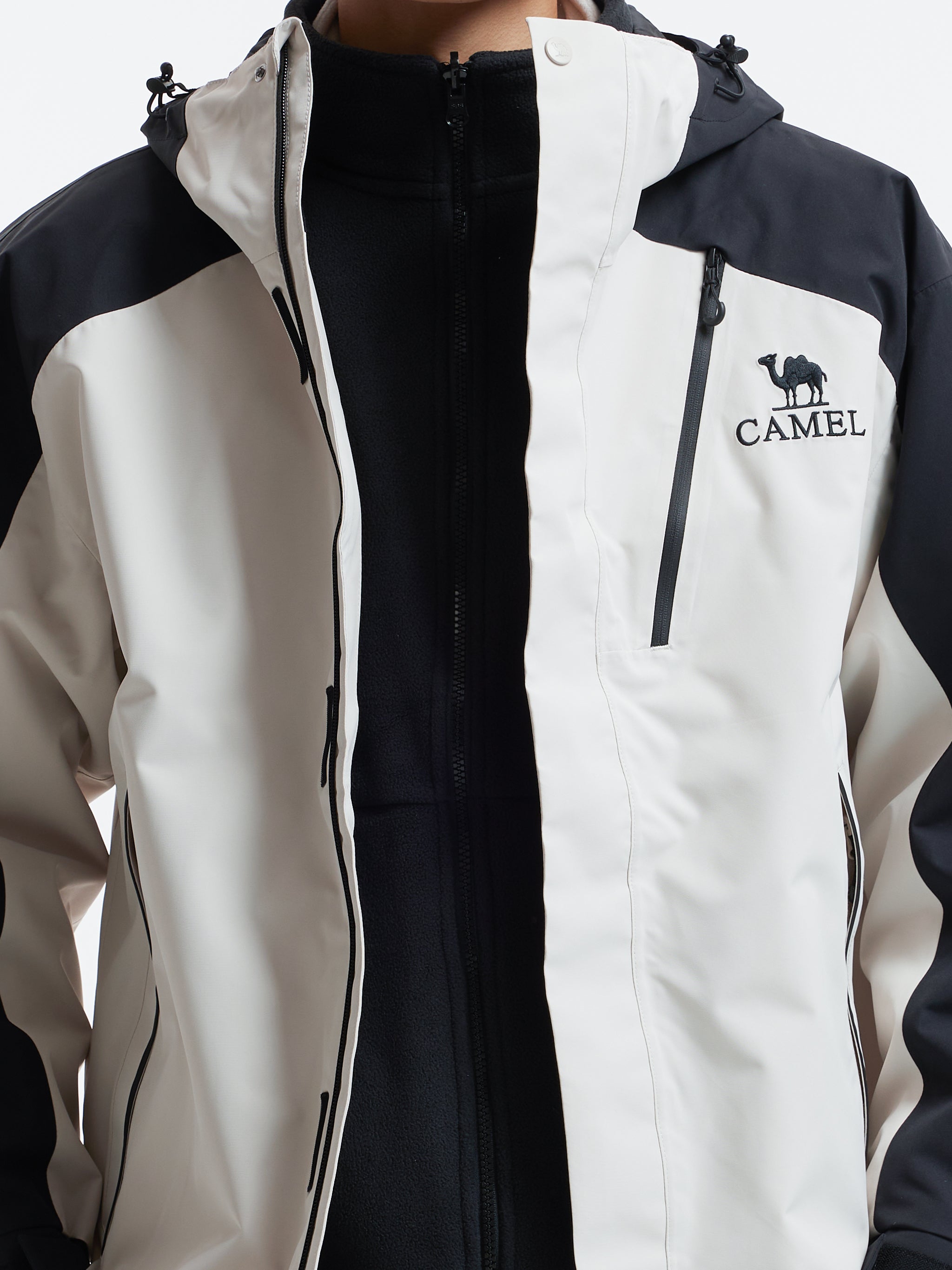 Inner of Camel Arctic Sentinel Elite Sorona® 3-in-1 Jacket, extreme waterproof shell, eco fleece liner for outdoors