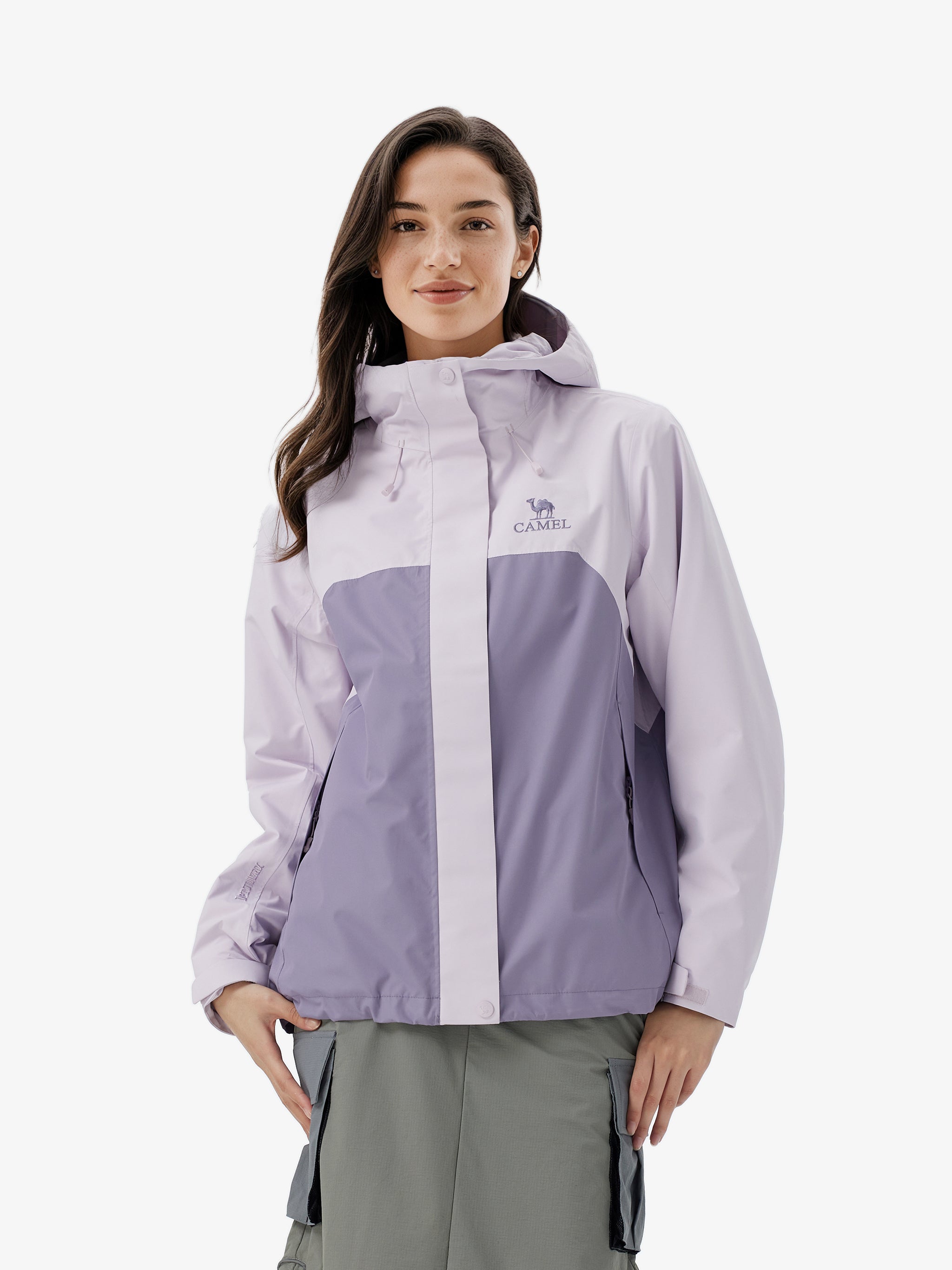 Front view of Camel Women’s Arctic Sentinel Elite Toray Dermizax® 3-in-1 Jacket featuring waterproof shell and thermal fleece