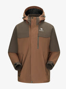 Camel Women’s Arctic Sentinel Paneled 3-in-1 Jacket in brown color, built with waterproof outer shell and warm fleece liner