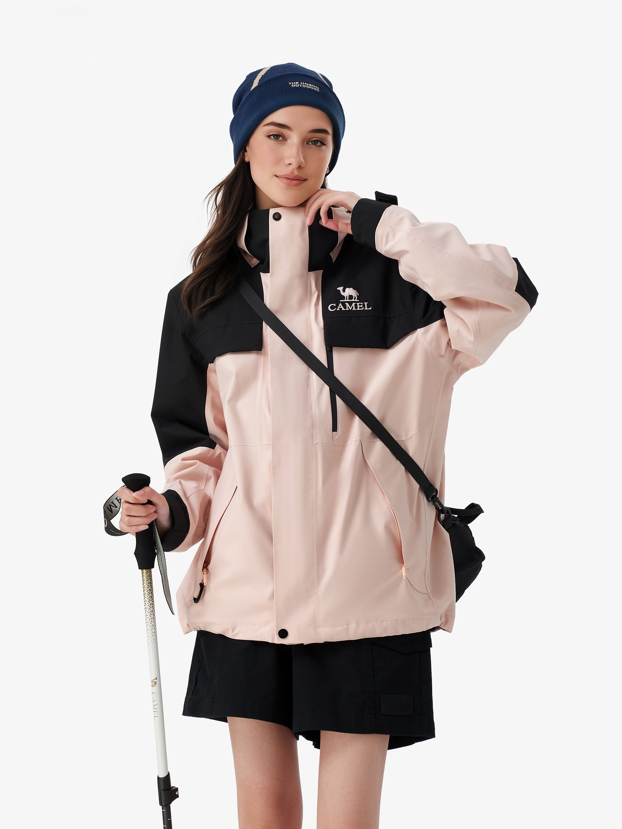 Front view of Camel Women’s Arctic Sentinel Paneled 3-in-1 Jacket, built with waterproof outer shell and warm fleece liner