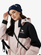 Side view of Camel Women’s Arctic Sentinel Paneled 3-in-1 Jacket, built with waterproof outer shell and warm fleece liner