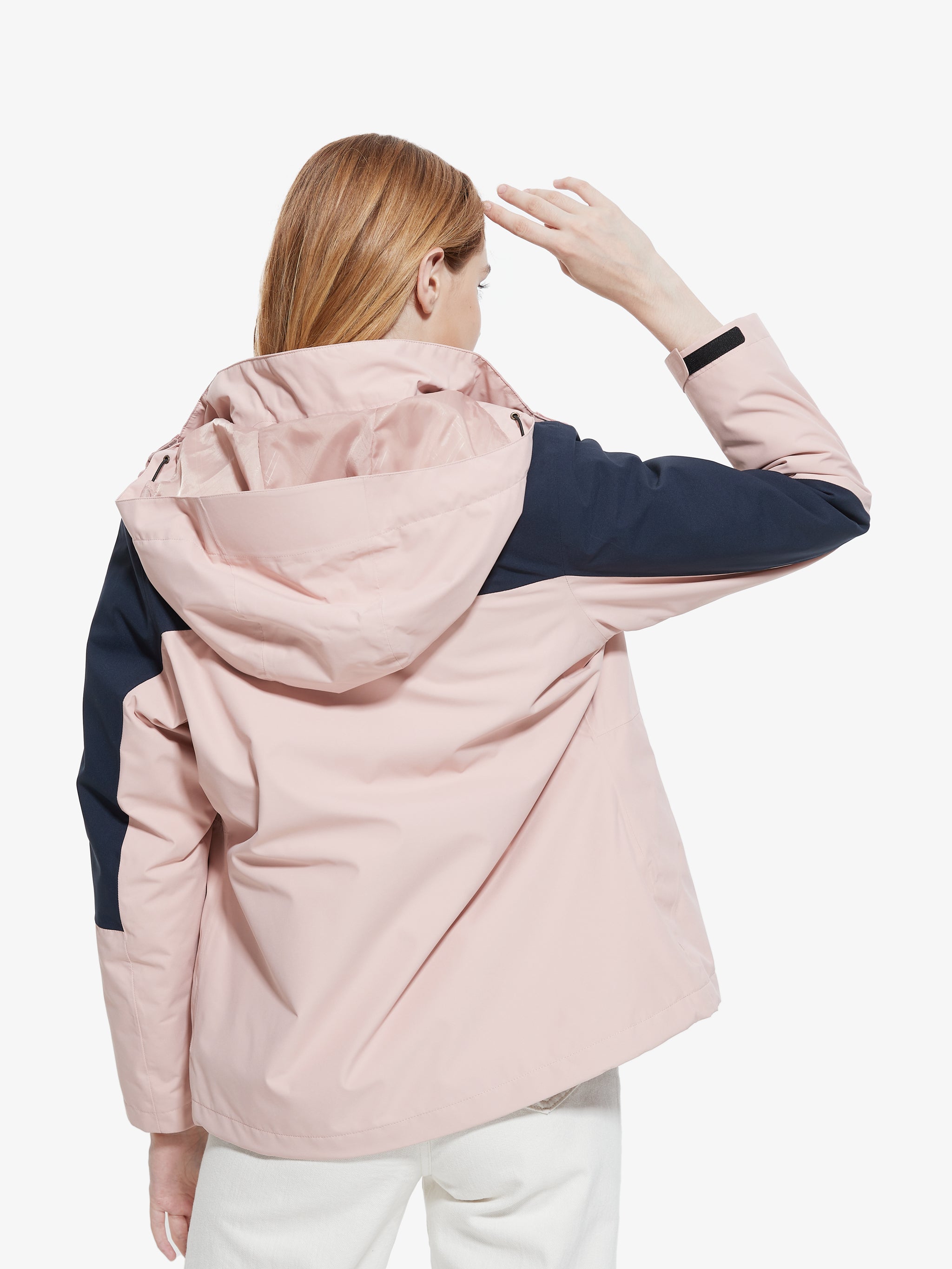 Side view of Camel Women’s Arctic Sentinel Paneled 3-in-1 Jacket windproof breathable insulated for hiking and daily wear