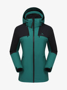 Camel Women’s Arctic Sentinel Paneled 3-in-1 Jacket in green & black, windproof breathable insulated for hiking, daily wear